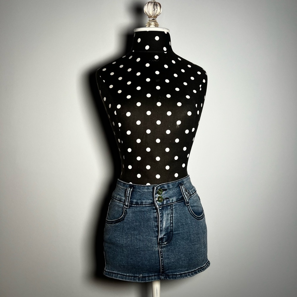 mini denim skirt